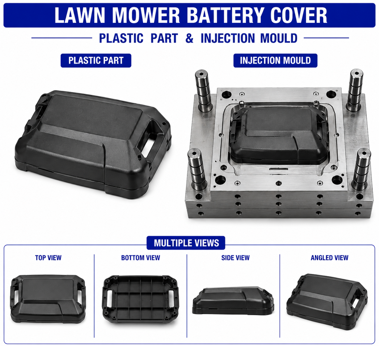 Lawn Mower Plastic Battery Cover Mould and Moulding Services